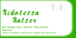 nikoletta malter business card